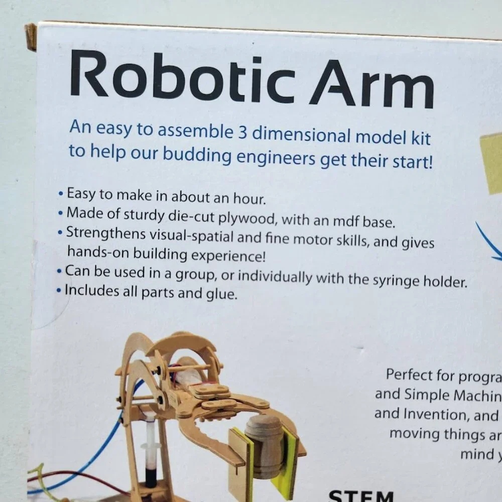 NEW PATHFINDERS STEM Kit Hydraulic Robotic Arm |Wooden Building STEM Kit Toy Mec